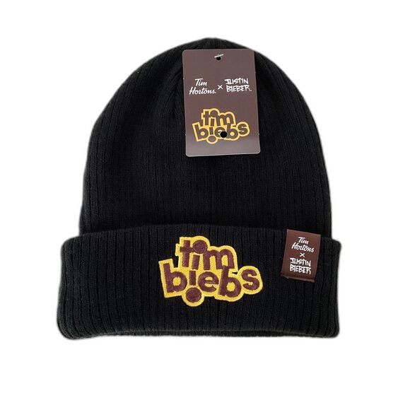 Justin Beiber Tim Horton Beanie Biebs Hat Collab Merch Knit Toque Cap Winter - Picture 1 of 12